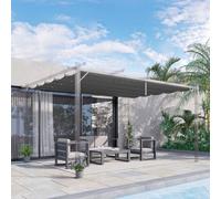 Outsunny Pergola Shade Cover Replacement Canopy For 4 X 3(M) Pergola, Grey