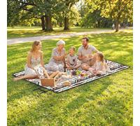 Outsunny Picnic Blanket, 300x200CM Large Beach Blanket Outdoor Picnic Mat, Beach Mat with Integrated Strap for Camping, Beach, Family Picnic, Mix-Colour