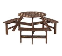 OutSunny Picnic Table Fir Wood Brown Outdoor