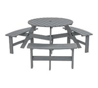 OutSunny Picnic Table Fir Wood Grey Outdoor