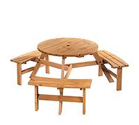 OutSunny Picnic Table Set Fir Wood 84B-163 Natural Wood