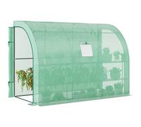 Outsunny Walk-In Tunnel Wall Greenhouse With Windows And Doors, 2 Tiers