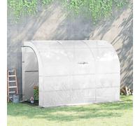 Outsunny 845-302V01 Walk-In Plant Greenhouse 300x150x213 cm, White with PE Cover & Window