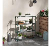 Outsunny Plant Stand - 4-Tier Planter Holder Flower Display Rack - Dark Green | TJ Hughes
