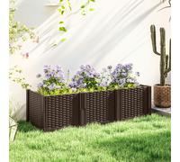 Outsunny Plastic Planter Box Kit, Modular Raised Bed for Flowers, Herbs