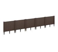 Outsunny Plastic Raised Garden Bed, Modular Planter Box Kit, Garden Fence Edging Border for Flowers, Vegetables, Herbs, Brown