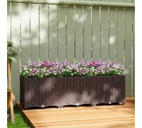 Outsunny Plastic Raised Garden Bed with Legs Self Watering 120 x 40 x 37 cm | Elevated Planter Boxes, Drainage Holes and Plugs, Easy Assembly, Outdoor Planter Box for Vegetables, Flowers, Herbs