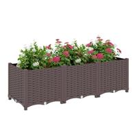 Outsunny Plastic Raised Garden Bed With Legs And Drainage Holes And Plugs