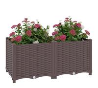 Outsunny Plastic Raised Garden Bed With Legs And Drainage Holes And Plugs