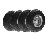 Outsunny Pneumatic Wheels Replacement for Barn Carts, Set of 4, 10", Black