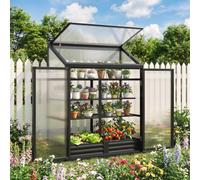 Outsunny Polycarbonate Greenhouse With Door, Aluminium Walk-In Greenhouse