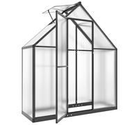 Outsunny Polycarbonate Greenhouse with Swing Door and Adjustable Window, Walk-in Greenhouse, 5.5 x 6.5ft, Black