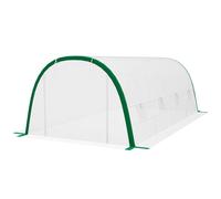 Outsunny Polytunnel Greenhouse Tunnel Warm House Tent With Pe Cover, White White