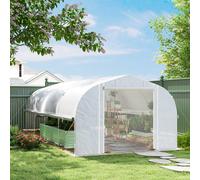 Outsunny Polytunnel Greenhouse W/ Roll-up Sidewalls, Mesh Door, 6 x 3 x 2m