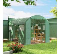 Outsunny Polytunnel Greenhouse With 3 Roll-Up Doors, 3 X 2 X 2M, Green