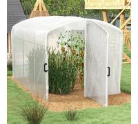 OUTSUNNY Polytunnel Greenhouse with PE Cover, Walk-in Grow House, 3 x 2 x 2m in White Outsunny White