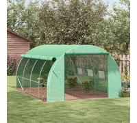 Outsunny 4 x 3 x 2 m Polytunnel Greenhouse Pollytunnel Tent Steel Frame Green