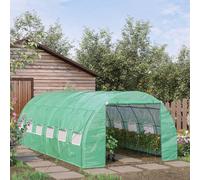 Outsunny Polytunnel Greenhouse With Roll-Up Side Walls Green