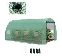 Outsunny Polytunnel Green House With Sprinkler System - Wide Door - 4 X 3(m) - 399L x 298W x 198Hcm | TJ Hughes