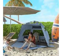 OUTSUNNY Pop Up Beach Tent for 2-3 Person with Carry Bag, UPF15+ in Blue Outsunny Blue