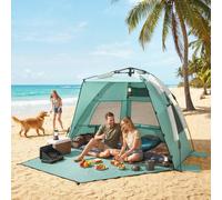 Outsunny Pop Up Beach Tent for 2-3 Person with Carry Bag, UPF15+, Green