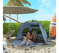 Outsunny Pop Up Beach Tent for 2-3 Person with Carry Bag, UPF15+, Light Blue - 250L x 135W x 140Hcm