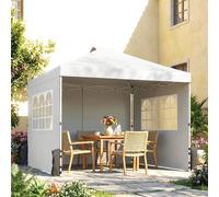 Outsunny Pop Up Gazebo Waterproof Height Adjustable 3 X 3 (M) White