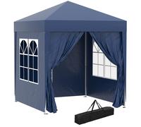 Outsunny 2 x 2m Garden Pop Up Gazebo Party Tent Wedding w/ Carrying Case - Blue