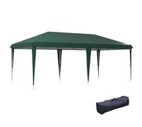 Outsunny Pop Up Gazebo 3 x 6m, Foldable Canopy Tent, Height Adjustable Wedding Awning Canopy w/ Carrying Bag, Green Green