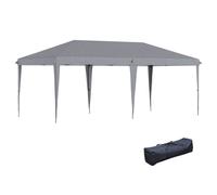 Outsunny Pop Up Gazebo 3 x 6 m, Foldable Canopy Tent with Height Adjustable, Wedding Awning & Carrying Bag, Grey Aosom UK