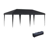 Outsunny Pop Up Gazebo 3 x 6m, Foldable Canopy Tent, Height Adjustable Wedding Awning Canopy w/ Carrying Bag, Black Black