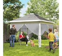 Outsunny Pop Up Gazebo Height Adjustable Canopy Tent W/ Carrying Bag, Dark Grey, Grey