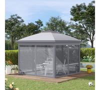 Outsunny Pop Up Gazebo Height Adjustable Canopy Tent W/ Carrying Bag In Grey Grey