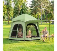Outsunny Pop Up Tent 3000Mm Waterproof For 3-4 Person Green Green