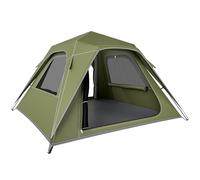 Outsunny Pop Up Tent, Instant Camping Tents with Mesh Windows and Carry Bag, 3000mm Waterproof & UPF50+ Protection, for 3-4 People, Green, (Stakes Included)
