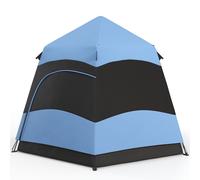 OUTSUNNY Pop Up Tent with Rainfly, Hexagon 3 Man Dome Tent in Blue Outsunny Blue