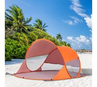 OUTSUNNY Portable Automatic Pop Up Beach Tent Outdoor Camp Shelter in Orange Outsunny Orange