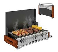 Outsunny Portable BBQ Grill, Folding Charcoal Barbecue Grill, Black | Removable Charcoal Basin, for Camping Picnic, Garden Party