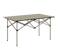 Outsunny Portable Camping Table, 3ft Lightweight Folding Aluminium Picnic Table with Roll Up Top, Carry Bag for Outdoor Camping, Picnic, Hiking, Cooking, BBQ, Fishing, Khaki Khaki