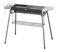 Outsunny Portable Charcoal Barbecue Grill With Griddle Plate, Cooker, Black Black