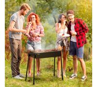 Outsunny Portable Charcoal Barbecue Grill with Seasoning Baskets and Hooks