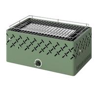 Outsunny Portable Charcoal Bbq Grill With Built-In Fan, Light Green Light Green