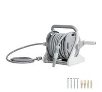 Outsunny Portable Garden Hose Reel 20+2 m Wall Mounted Hose Reel Grey