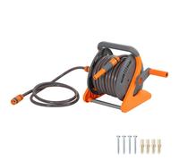 OUTSUNNY Portable Garden Hose Reel, 20+2 m Wall Mounted Hose Reel, Orange Outsunny Orange