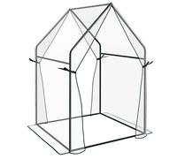 Outsunny Portable Greenhouse: Compact Garden Growhouse with Dual Zipped Doors, Indoor Outdoor Plant Protection, 90 x 90 x 145cm, Clear Aosom UK