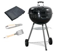 Outsunny Portable Kettle Charcoal Grill BBQ Smoker w/ Cover, Lid, & Thermometer