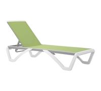 Outsunny Portable Outdoor Chaise Lounge Sun Lounger with Adjustable Back, Breathable Texteline, Green Grey