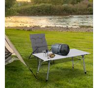 OUTSUNNY Portable Roll-up Aluminium Folding Picnic Table Outdoor BBQ Party in Silver Outsunny Silver