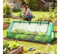 Outsunny Small Polytunnel w/ Mesh Windows, Green