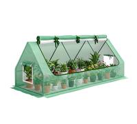 Outsunny Portable Small Polytunnel With Mesh Windows, 240X90X90Cm In Green Green